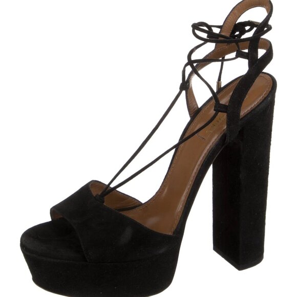 Aquazzura Suede Slingback Strappy Heels (38.5) - Picture 2 of 6